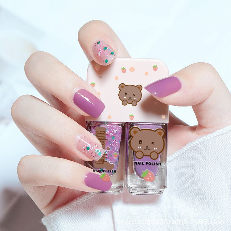 Sơn móng tay con gấu set 2 chai giá rẻ học sinh