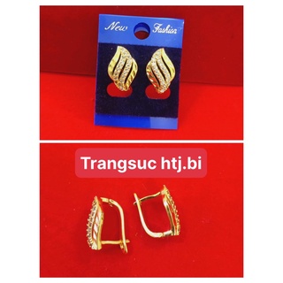 bông tai nữ mạ vàng sát tai cực xinh htj