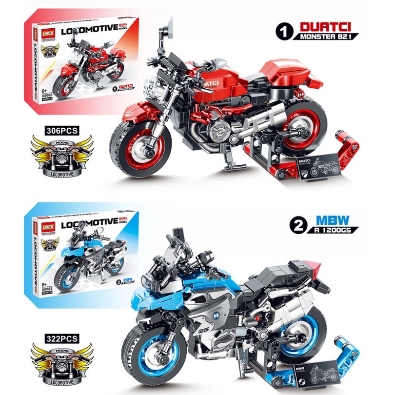 Bộ đồ chơi lắp ráp xếp hình xe Moto Red avenger Mk2