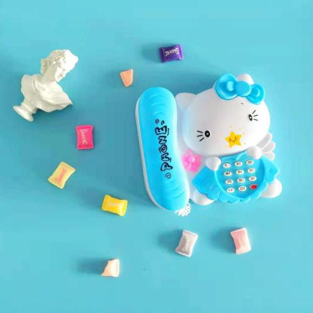 Điện thoại mèo Kitty dùng pin có đèn nhạc