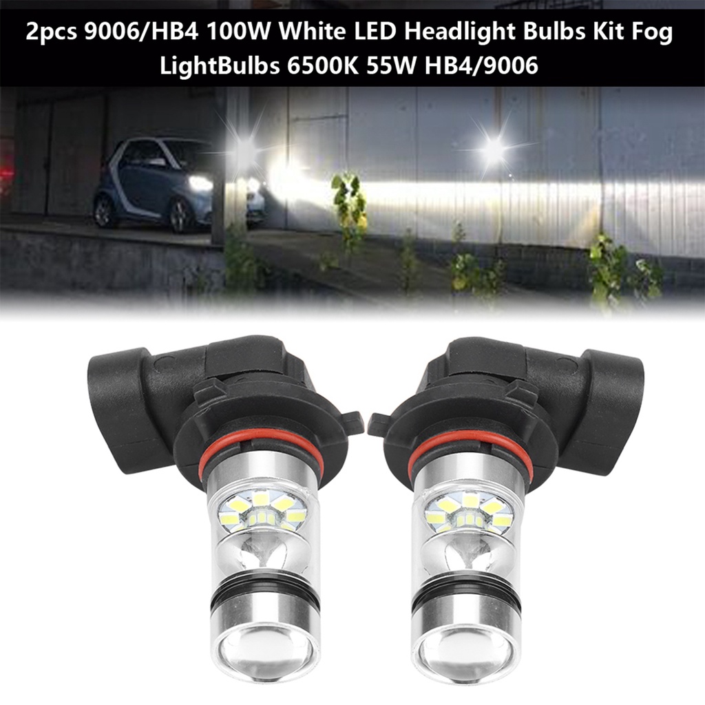 Set 2 bóng đèn led 9006 / HB4 100W siêu sáng cho xe hơi thay thế tiện dụng