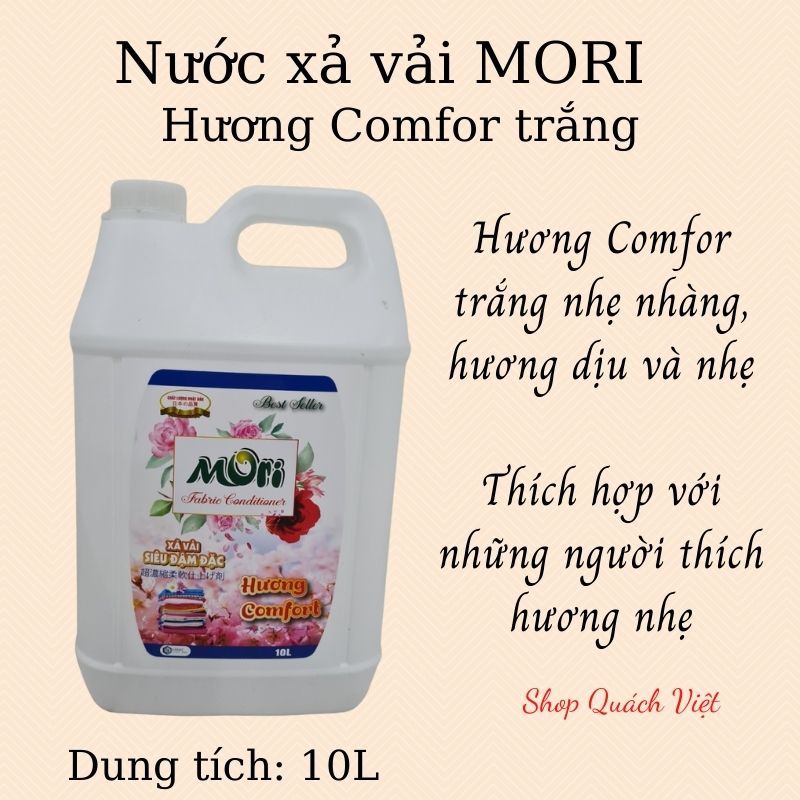 Nước xả vải siêu đậm đặc MORI hương Comfor, can 5L