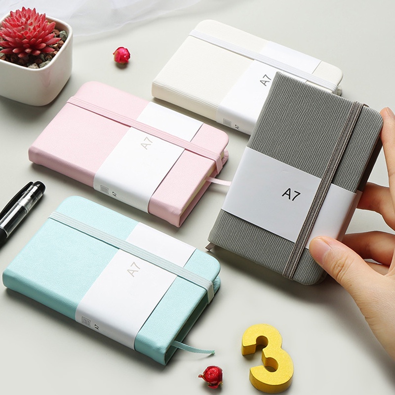 Sổ Tay Mini Cỡ A7 Bìa Da Dày Bỏ Túi Tiện Dụng