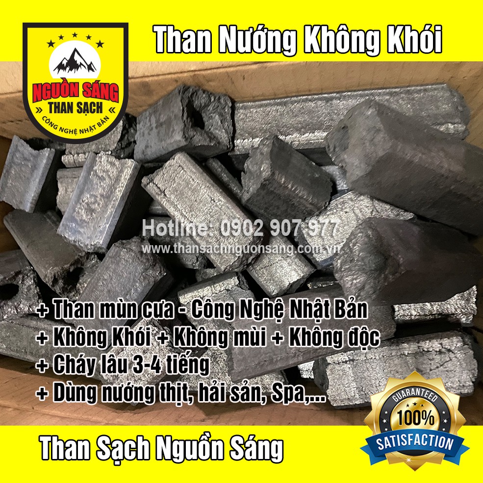 (10kg) Than mùn cưa vuông / lục giác loại 2. Than Nướng Không Khói