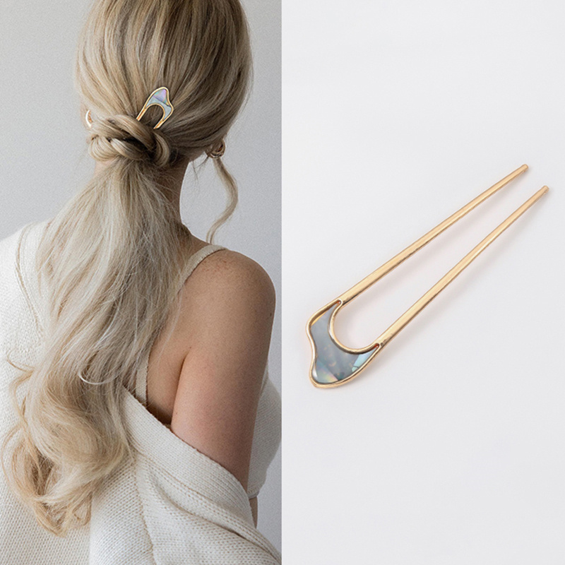 Kẹp tóc kim loại kiểu dáng xinh xắn đơn giản phong cách Hàn Quốc cho nữ