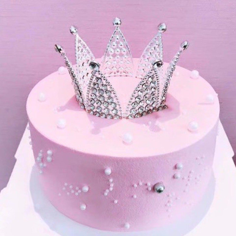 Combo 2 Vương Miện 6 Cánh Nhựa Trang Trí Bánh Kem