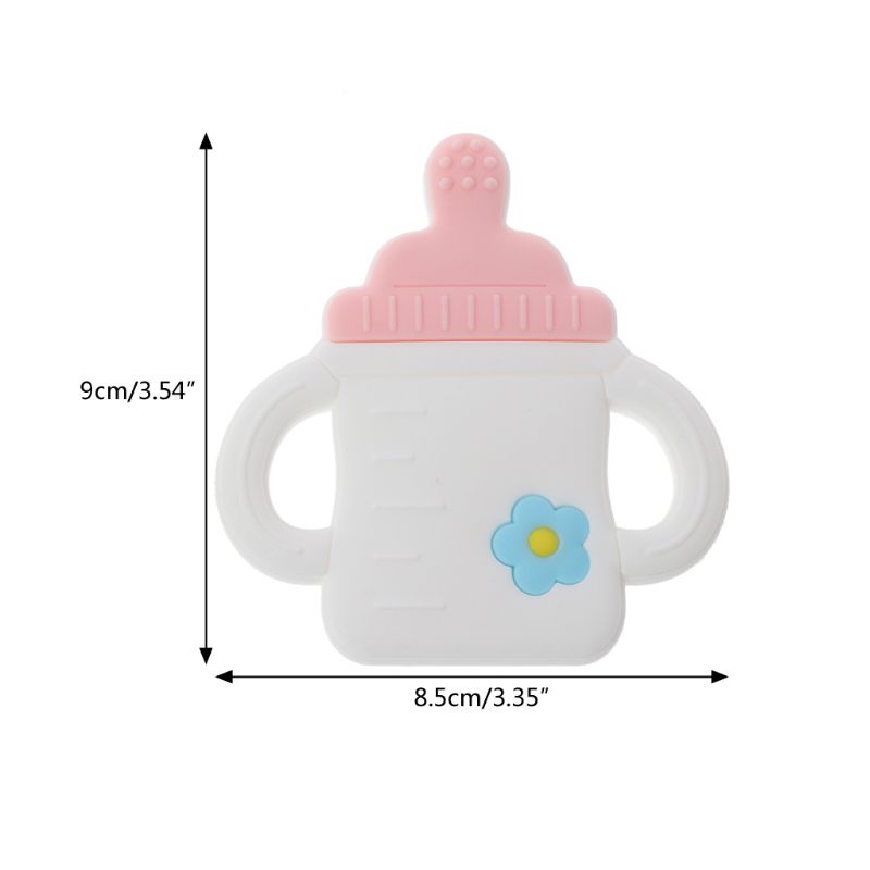 Đồ Chơi Ngậm Nướu Hình Bình Sữa Hoạt Hình Bằng Silicone Dành Cho Trẻ