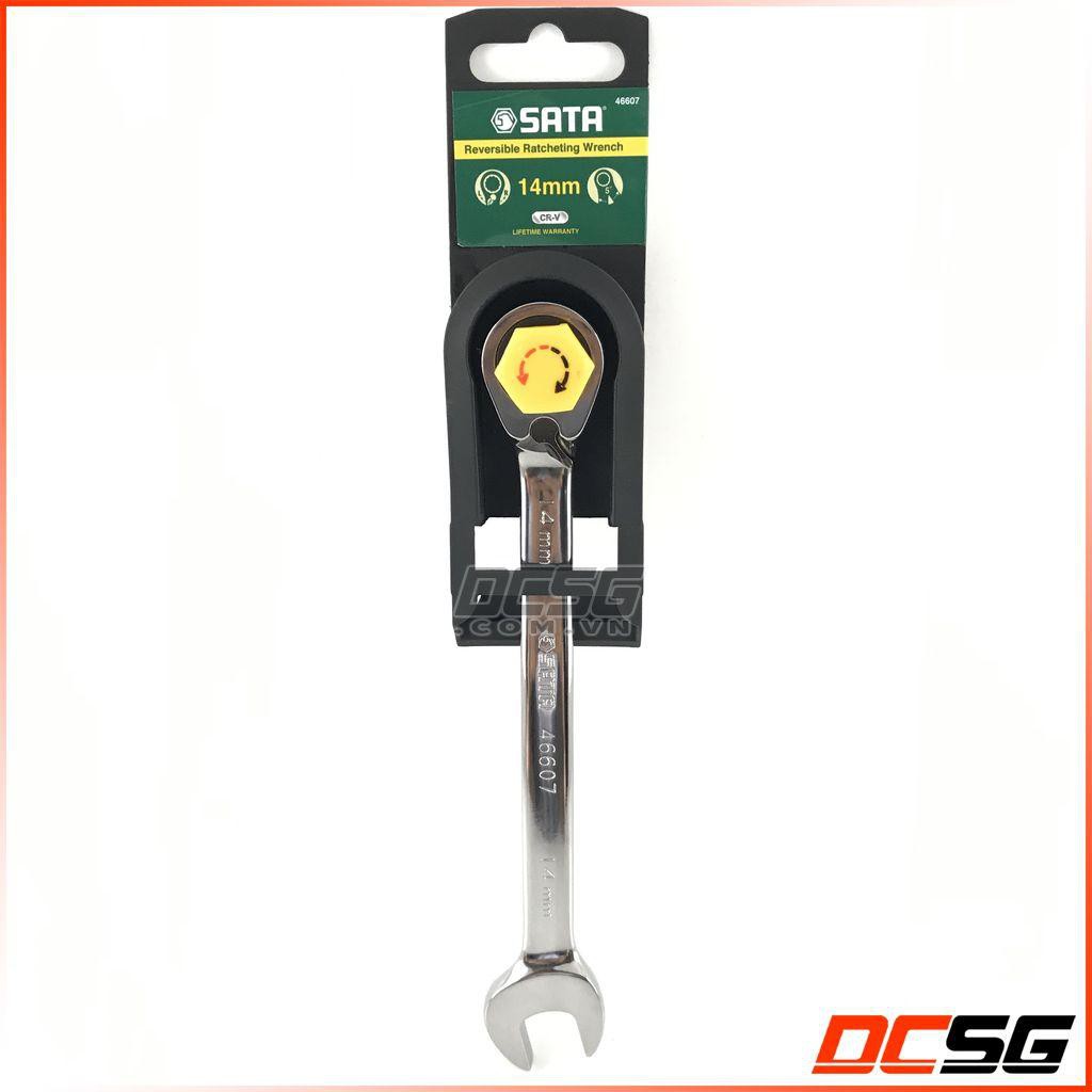 Cờ lê vòng miệng tự động đảo chiều 14mm Sata 46607