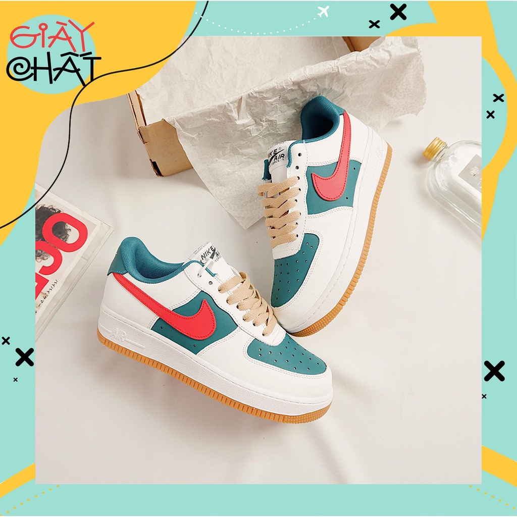 Giày_Nike AF1 Nam Nữ, Giày Air Force 1 Gucci Xanh Đỏ Thao Hàng Đẹp Full Box