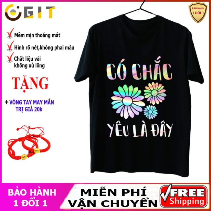 P7CCLY - Áo phông phản quang bảy màu Hoa cúc - Có chắc yêu là đây, áo thun nam nữ, quần khaki, quần nữ, sét bộ mặc ở nhà