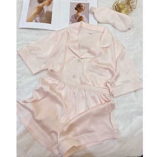 Set đồ ngủ lụa cúc đá