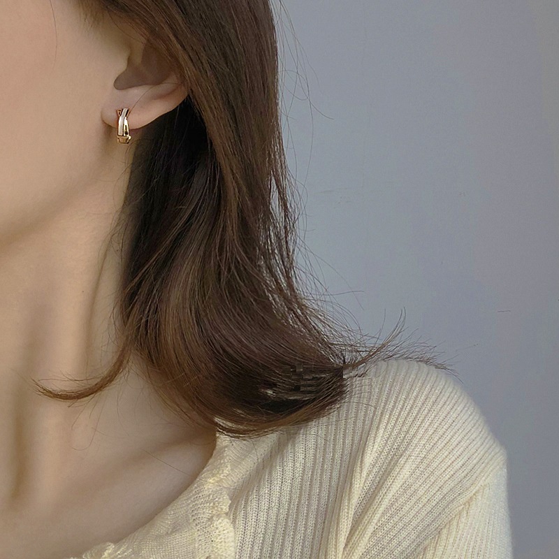 Ahellogirl Hoa tai dạng chéo thiết kế cổ điển thanh lịch cho nữ