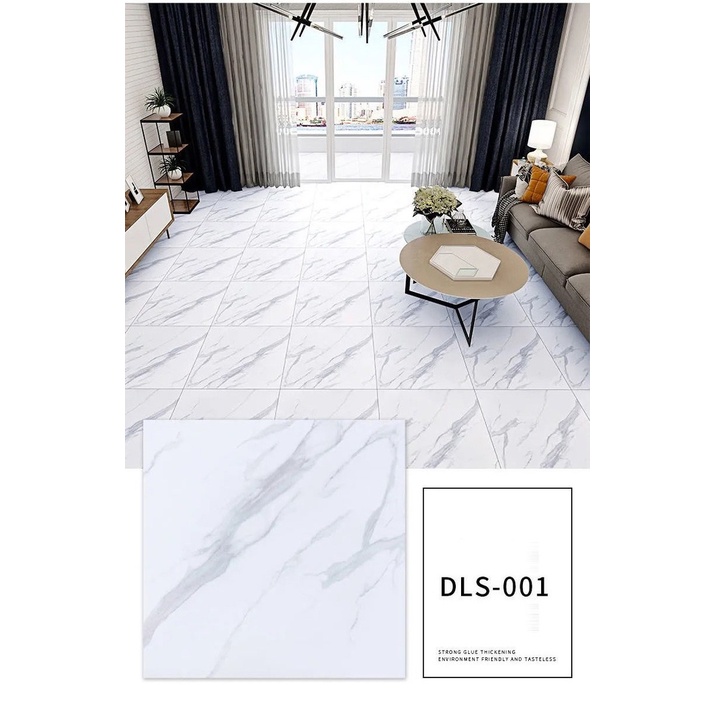 Miếng Dán Sàn Nhà Bằng PVC Họa Tiết Vân Đá Chống Thấm Nước Tiện Dụng Cho Nhà Tắm/ Nhà Bếp