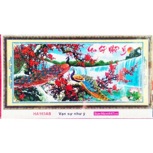 Tranh Đính Đá ABC 3D Vạn Sự Như Ý HA183AB (KHÁCH TỰ ĐÍNH) KT:96X47CM