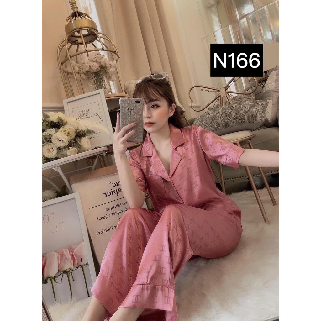 Đồ Bộ Nữ Lụa Satin Tay Ngắn Quần Dài Siêu Đẹp Siêu Sang_Kèm Hình Thật