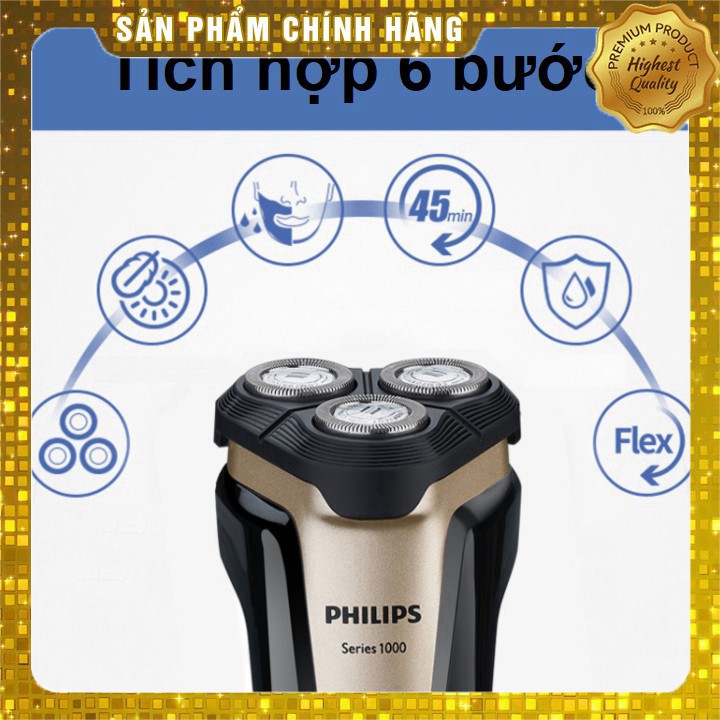 Máy cạo râu philips điện đa năng khô và ướt 3 lưỡi tự mài S1020 - Bảo hành 2 năm - khohangcap1_ad