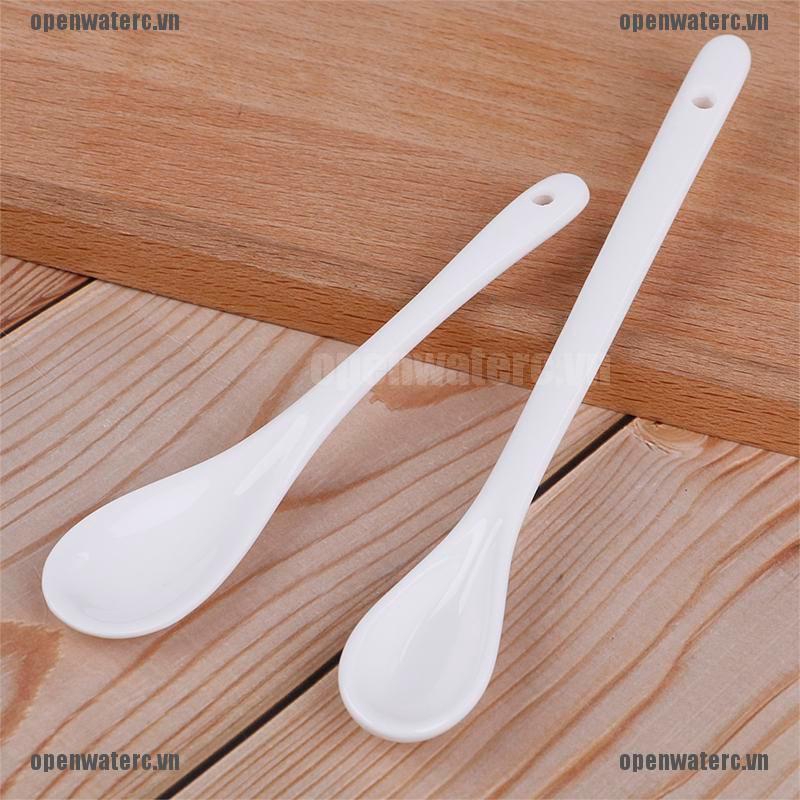 Muỗng Sứ Màu Trắng Cán Dài Tiện Dụng