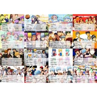 Nhãn vở anime kuroko no basket 1 tờ 16 nhãn chỉ với giá 10k