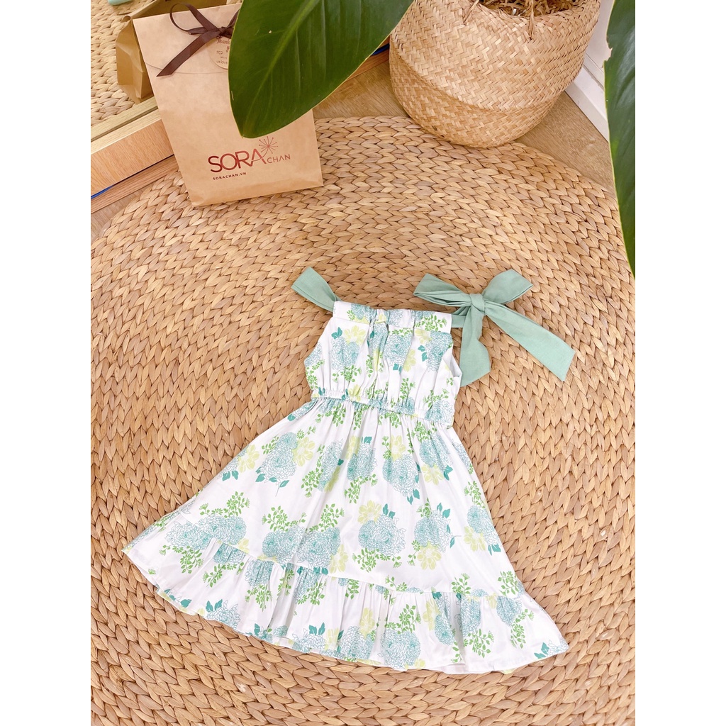Đầm 2 Dây Nơ Vai Đủ Màu Sắc Cho Bé Gái 9kg-46kg SoraChan - M131, M132, M133, M134, M135