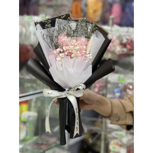 Hoa sáp hoa lụa bó kiểu Hàn quốc