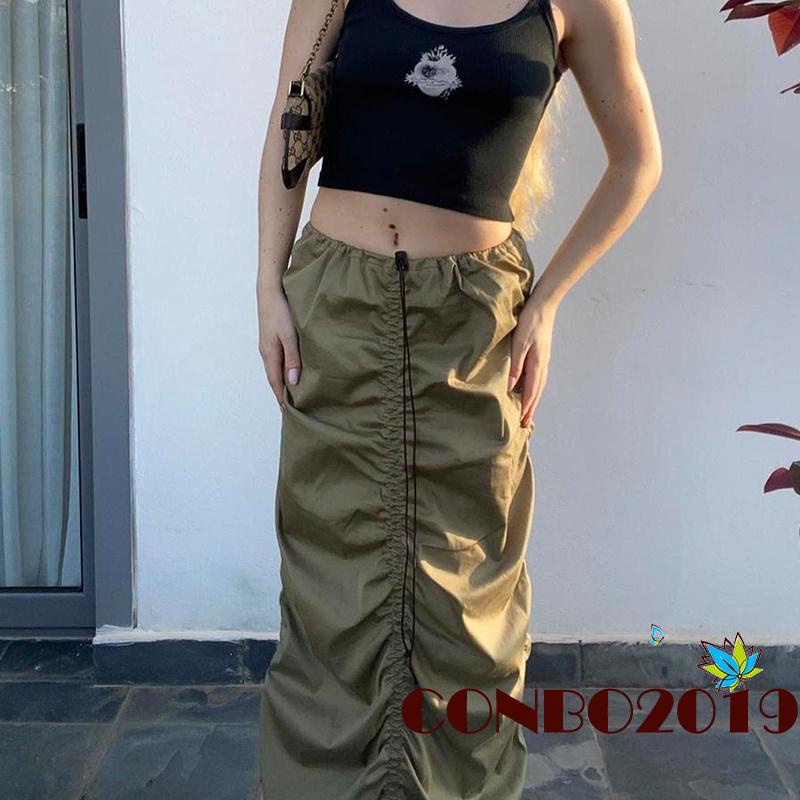 Chân Váy Lưng Cao Co Giãn Màu Sắc Đơn Giản Dành Cho Nữ