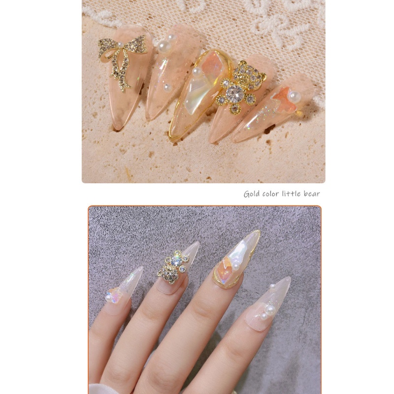 Đá Đính Trang Trí Móng Tay Acrylic Hình Gấu DIY