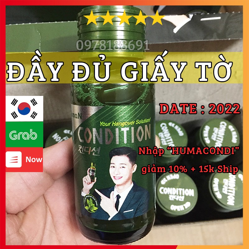 Nước giải rượu mát gan condition 75ml Hàn Quốc – Giấy tờ đầy đủ - Nhập Mã "HUMACONDI" Giảm 10%