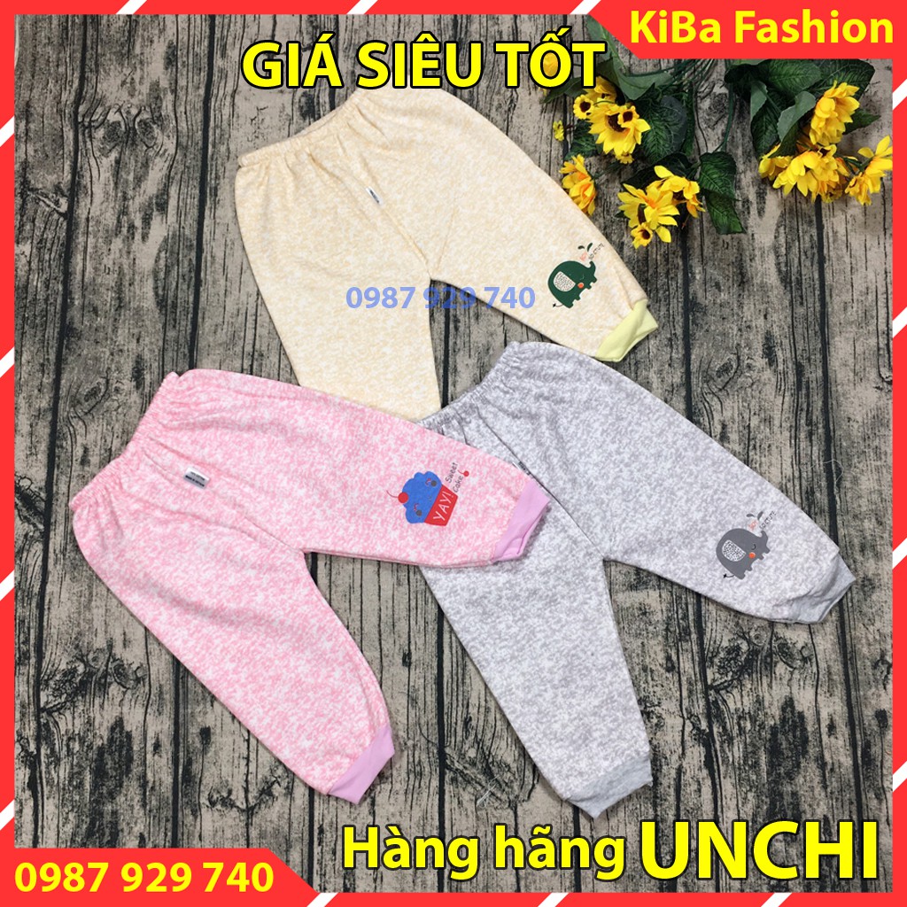 [ Chính hãng Unchi cực đẹp] Quần nỉ bông sơ sinh cho bé trai/ gái từ 3-12kg, quần nỉ lót lông/quần chục cho bé