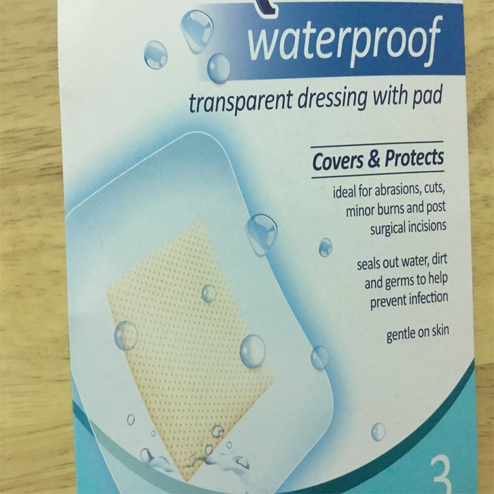 Băng keo cá nhân chống nước( Gói 3 miếng) - Dành cho vết thương lớn, bangkeocanhan
