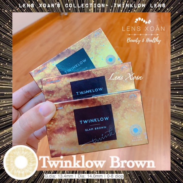 ÁP TRÒNG TWINKLOW GLAM BROWN -LENS TOWN ( LENS XOẮN): NÂU VÀNG TÂY