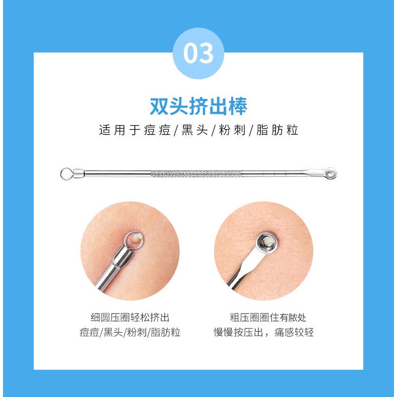 Bộ 4 Cây Nặn Mụn 8 Đầu Maycreate Dụng Cụ Nặn Mụn Bằng Inox Cao Cấp Luxuka MC09