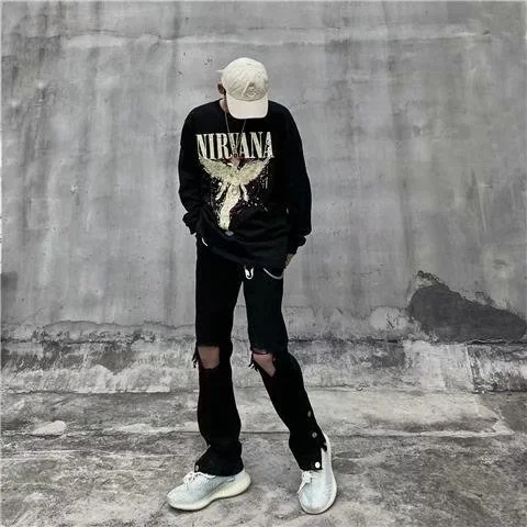 Quần jean nam dáng hồ sơ loe dài thời trang retro Quần nam khóa phong cách hàn quốc quần tây nam cạp cao Quần ống loe Hàng quần ống loe cạp cao