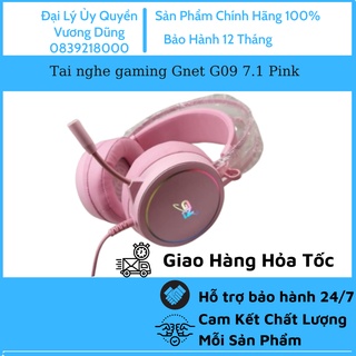 Tai Nghe GNet G09 Pink Âm Thanh 7.1 USB LED  (Màu Hồng) - Hàng Chính Hãng - Bảo Hành 12 Tháng