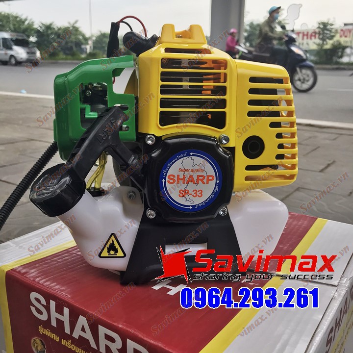 Máy cắt cỏ động cơ 2 thì SP-33, hiệu Sharp dùng xăng pha nhớt