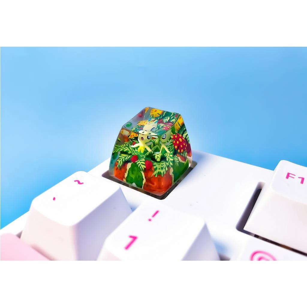 Nút bàn phím Pokemon, nút bàn phím Celebi, Bàn phím nhân vật hoạt hình -Celebi keycap, POKÉMON Artisan Keycap