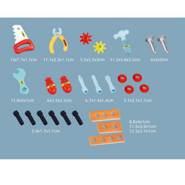 Hộp dụng cụ trẻ em, bộ đồ chơi gia máy khoan bàn học sửa chữa vít vặn xếp hình cậu bé đa chức năng