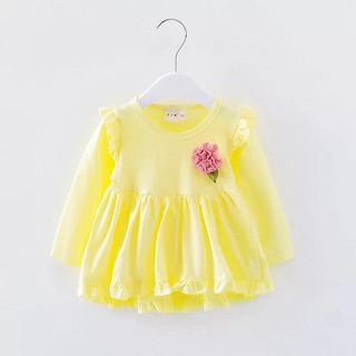 Váy cotton trơn đính hoa