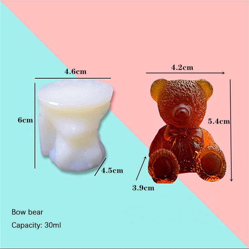 Khuôn Silicone Làm Nước Đá/Sô Cô La/Xà Phòng Hình Gấu Uống Cà Phê/Nước Ép DIY &amp; Hình Con Chó
