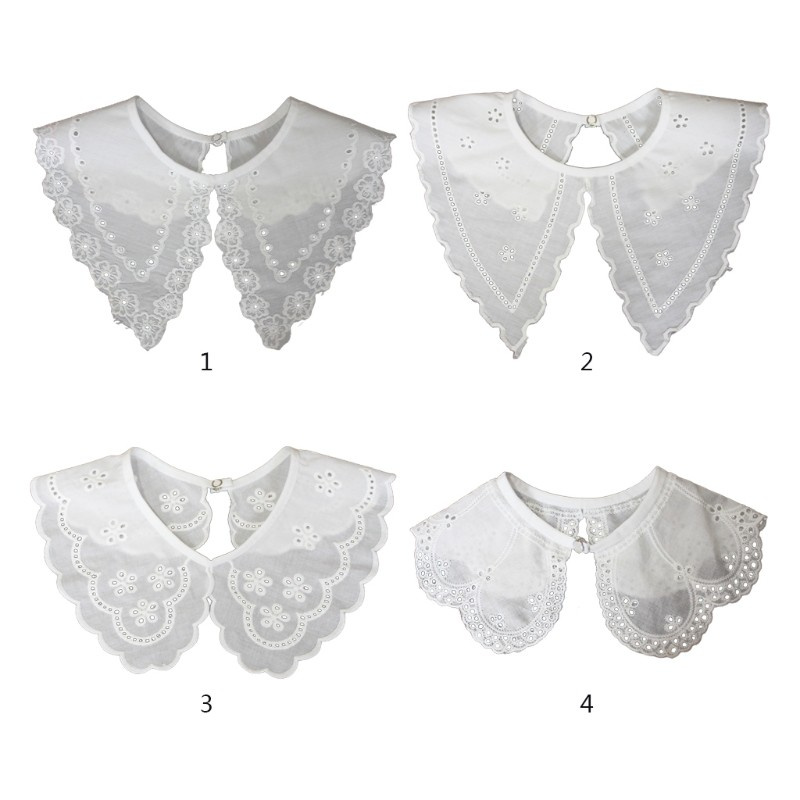 Cổ Áo Giả Thêu Họa Tiết Rỗng Cổ Điển Có Thể Tháo Rời Cho Nữ