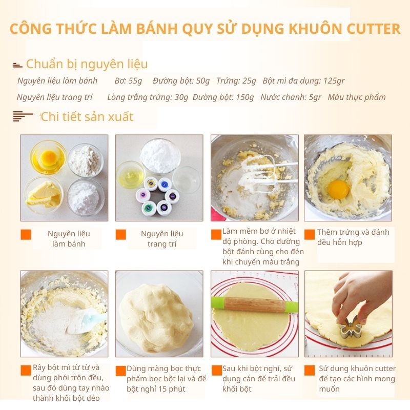 Khuôn cutter, khuôn nhấn bánh quy, bánh cookies tạo hình ngộ nghĩnh