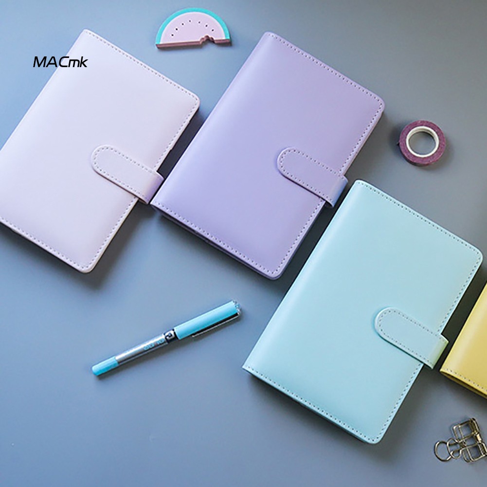 Sổ Tay Giả Da Màu Trơn Từ Tính Mac A6 A5