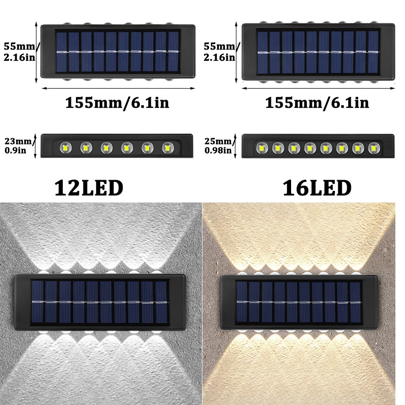 Đèn LED Treo Tường 16 Bóng Chống Nước Sử Dụng Năng Lượng Mặt Trời