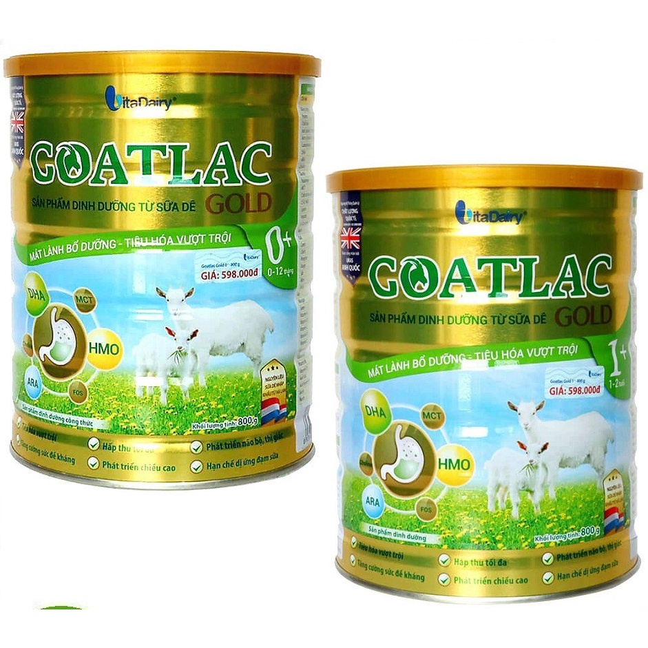 Lon Sữa Dê 800g Goatlac Gold Vitadairy