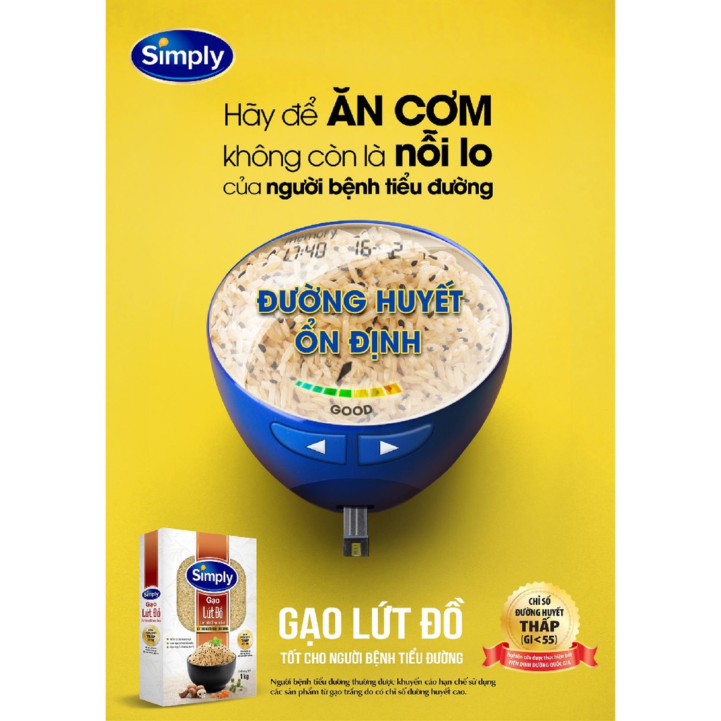 [Mã GRO1WM05 giảm 10% đơn 200K] Gạo Lứt Đồ Simply 1kg