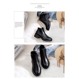 Bốt Boot Da Nữ Cổ Chun (Trơn) Đế 5 Phân BT1