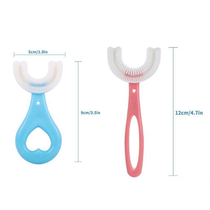 Bàn chải đánh răng hình chữ U bằng silicon chịu được lực cắn dành cho bé 2-6 tuổi