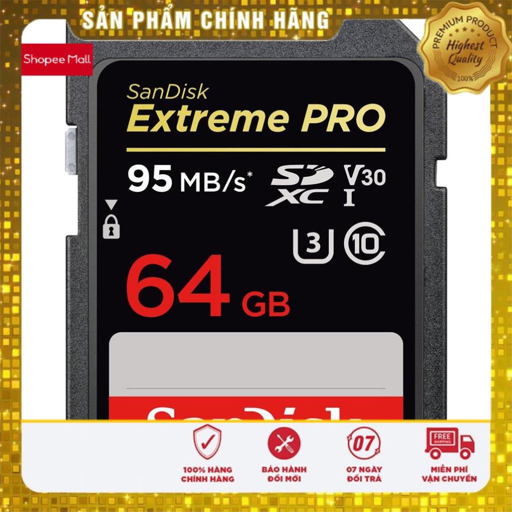 (giá khai trương) Thẻ Nhớ Máy Ảnh SD Extreme Pro 633x 64GB Class 10 U3 95MB/S tốc độ cao