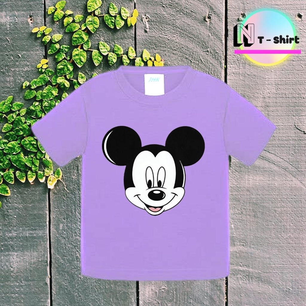 Áo thun cho bé trai và bé gái in hình Chuột Mickey dễ thương, chất liệu cotton mềm mịn thoáng mát NTShirt