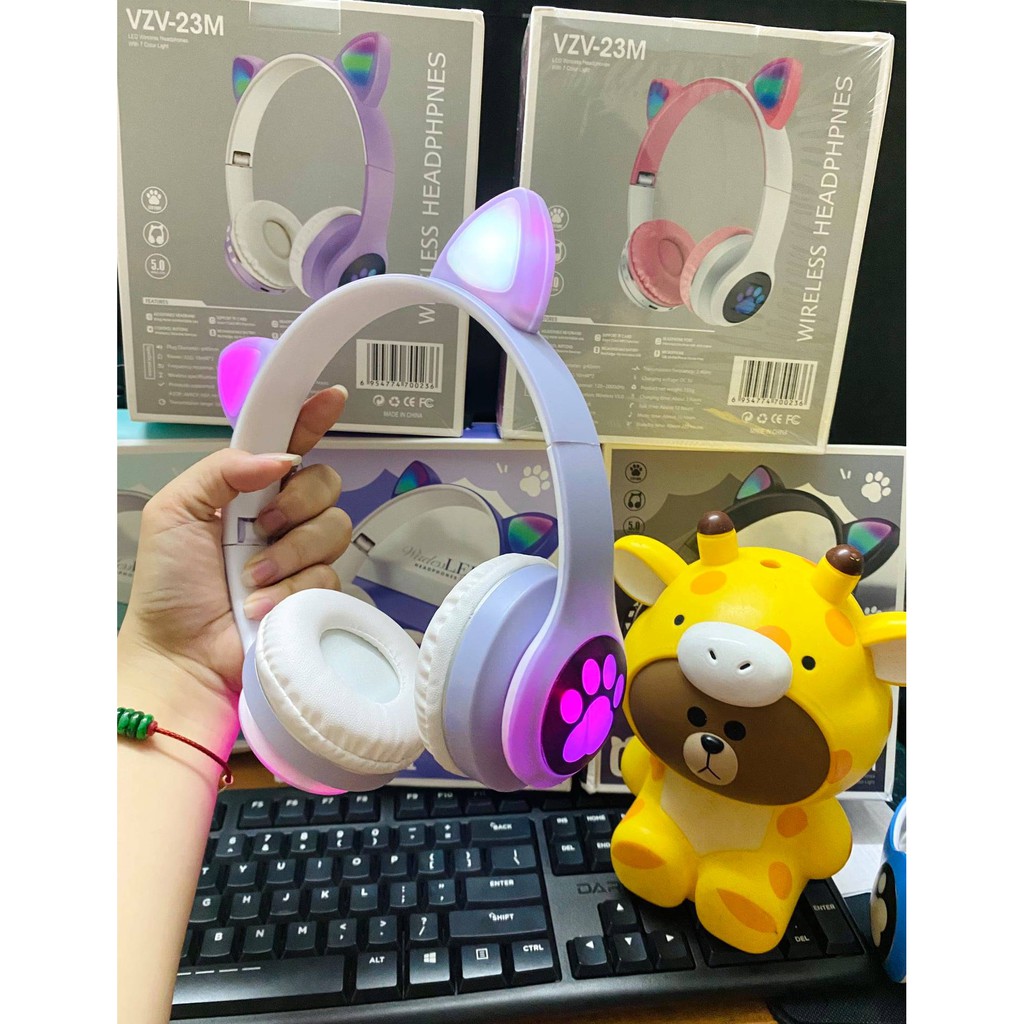 Tai Nghe Mèo Bluetooth Cao Cấp, Tai Nghe Không Dây Chơi Game , Headphone Mèo Có mic, Chống Ồn, Đèn Led -A_Tstores | BigBuy360 - bigbuy360.vn