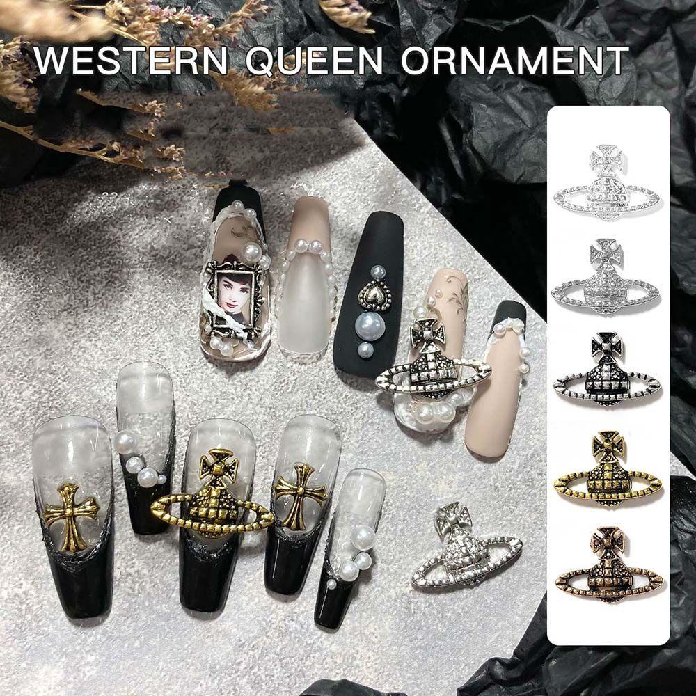 NEEDWAY 3D Nail Decoration Fashion Metal Crow Heart Old Style Punk Style Retro DIY Nail Art Ornament